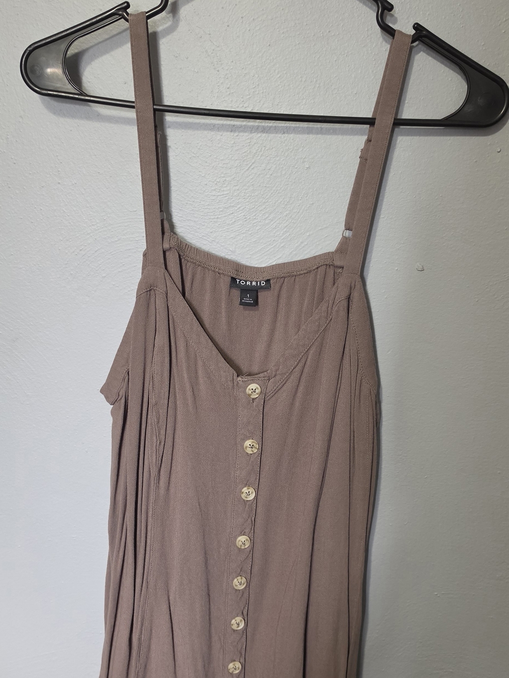 torrid Taupe Button-Down Spaghetti Strap Camisole